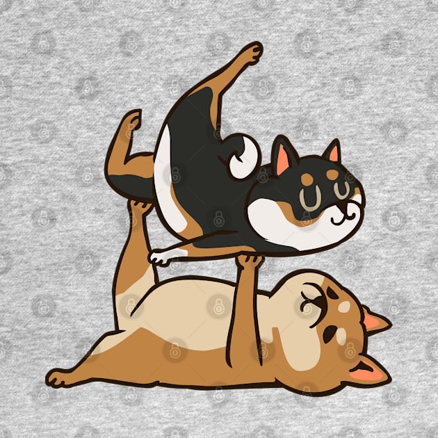 Acroyoga Shiba Inu by huebucket